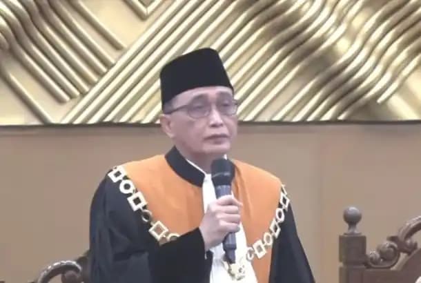 Ketua Mahkamah Agung Terpilih Sunarto menyampaikan pidato usai terpilih menjadi ketua MA