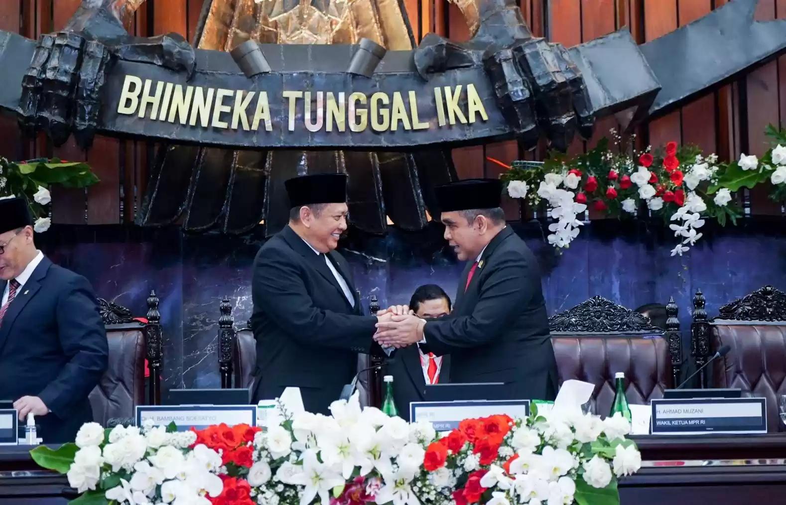 Ketua MPR RI, Bambang Soesatyo dan Sekjen Partai Gerindra, Ahmad Muzani