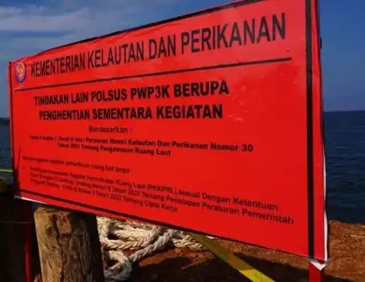 KKP Menyegel Proyek Terminal Khusus dan Reklamasi Ilegal di Laut Lingga, Kepulauan Riau