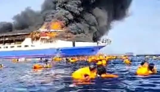 KM Gregorius Barcelona 5 Terbakar di Perairan Depan Pulau Talise, Minahasa Utara, Sulawesi Utara