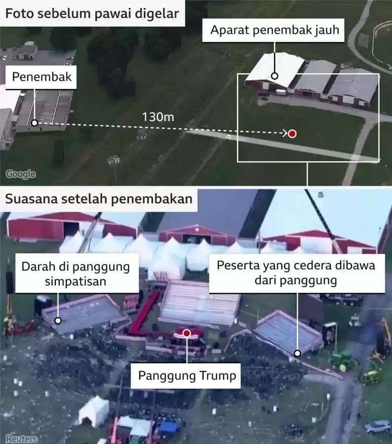 Kok Bisa Ya...,Penembak Donald Trump Naik ke Atap Tanpa Terlihat Aparat?