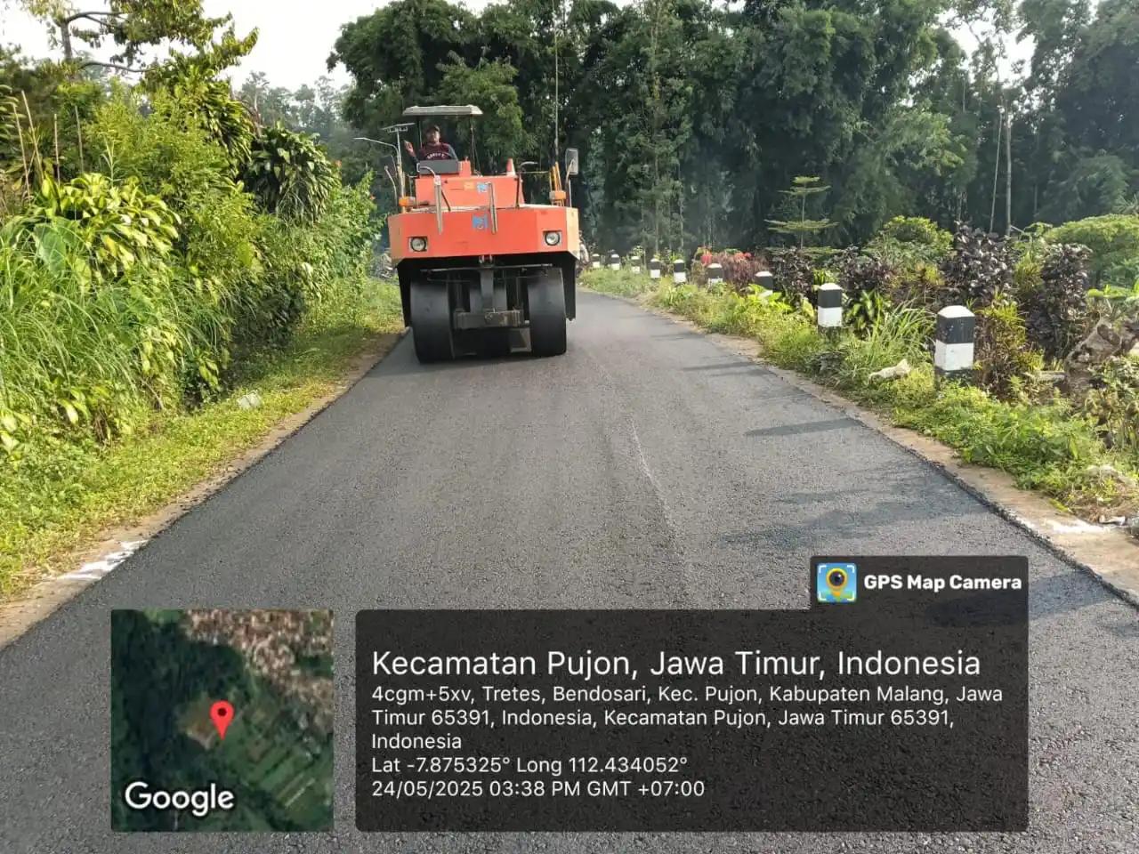 Kondisi pembangunan jalan lingkar di Desa Bendosari