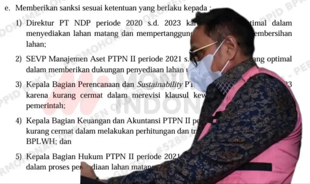 LHP BPK PTPN II dan Irwan Peranginangin