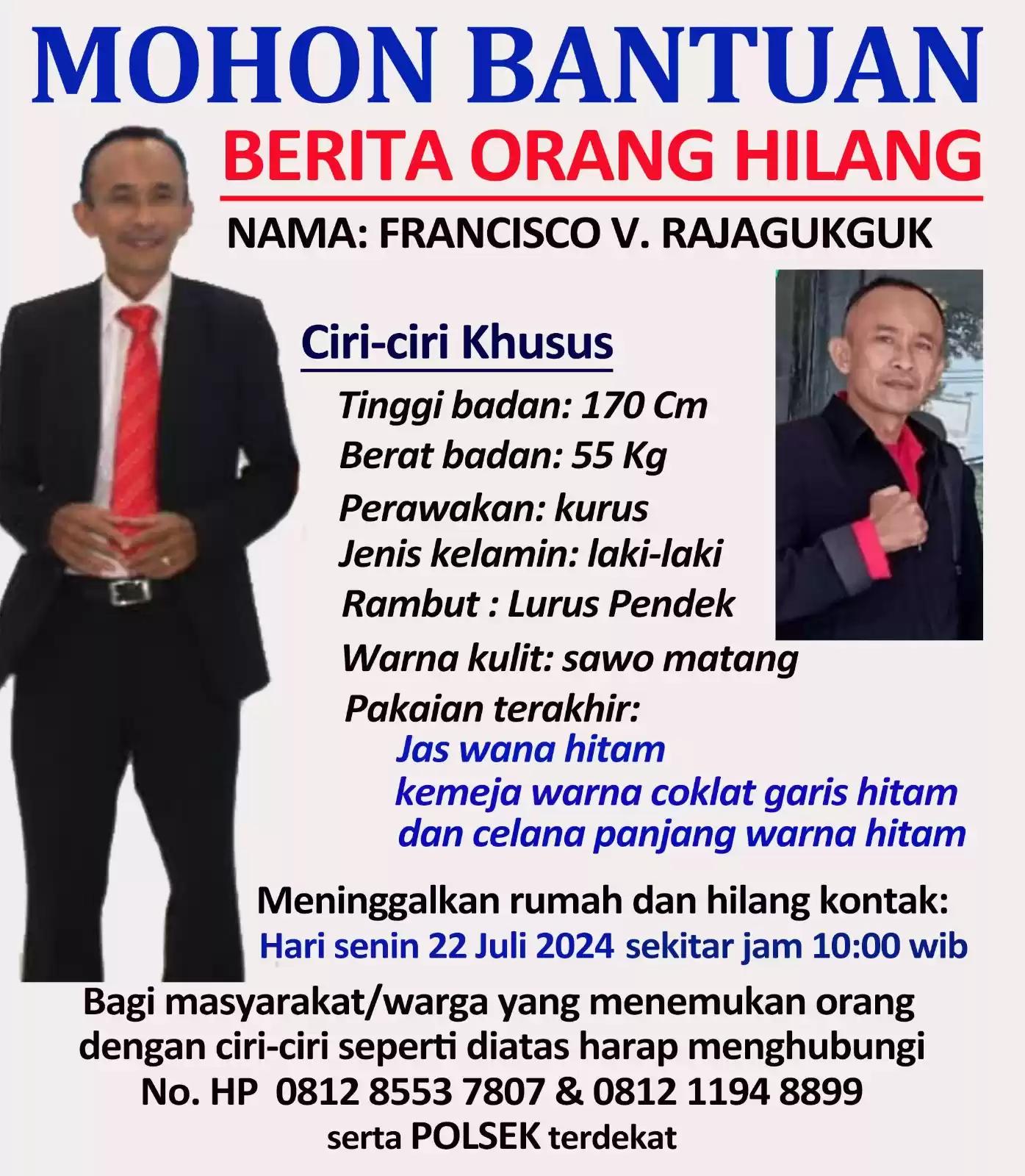 Orang Hilang Francisco V Rajagukguk