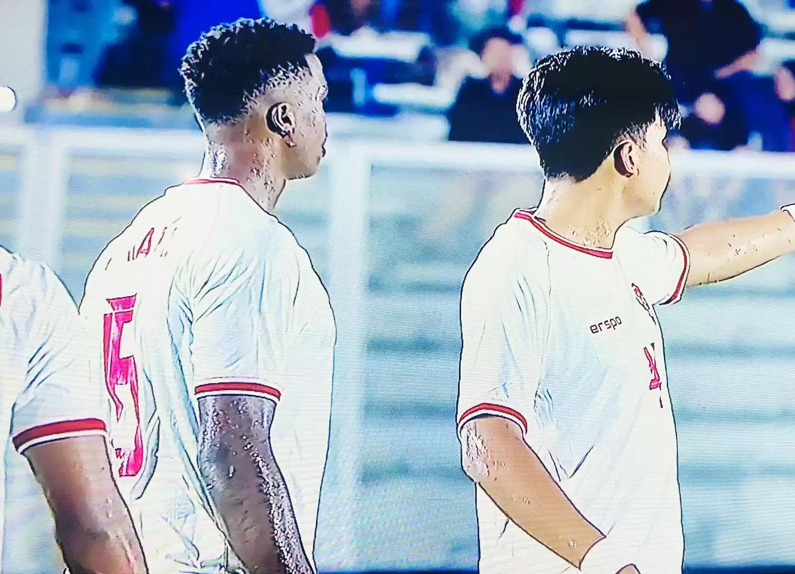 Para Pemain Indonesia saat melawan Timor Leste