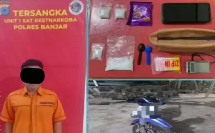 Pelaku AA beserta barang bukti sabu-sabu