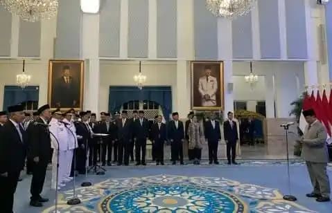 Pelantikan di Istana Negara, Jakarta, Rabu (8/10/2025)
