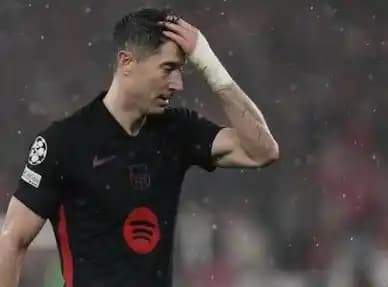 Pemain Barcelona Robert Lewandowski