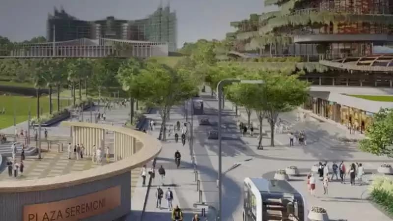 Pembangunan Istana Negara dan Kantor Presiden, serta lapangan upacara di kawasan inti pusat pemerintahan Kota Nusantara (Foto: IKN)