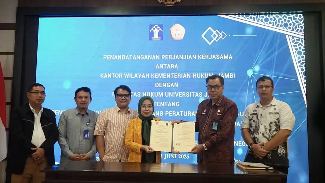 Penandatanganan Perjanjian Kerja Sama antara FH Universitas Jambi dan Kanwil Kemenkumham Jambi