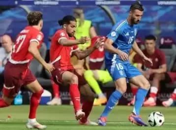 Pertandingan Swiss vs Italia di babak 16 besar Euro 2024.