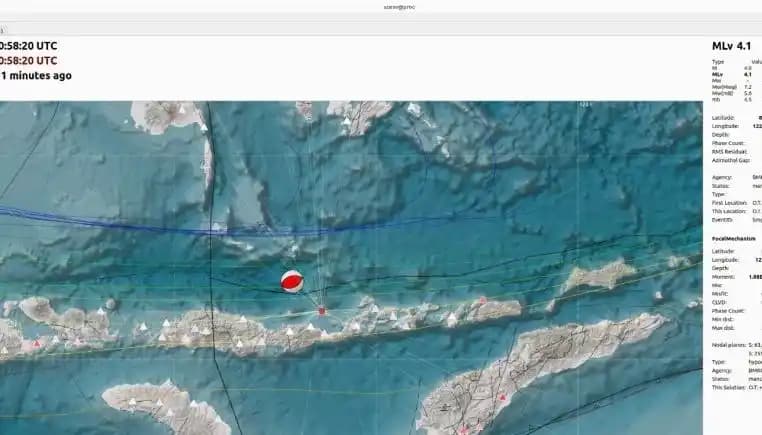 Peta pusat gempa