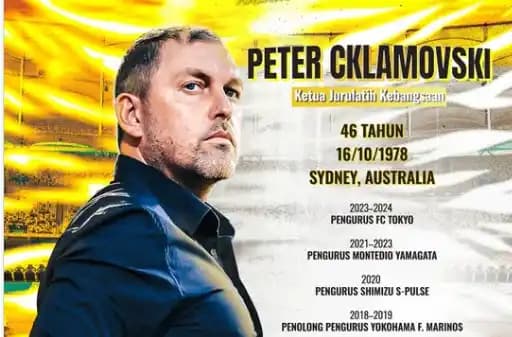Peter Cklamovski Pelatih baru Timnas Malaysia