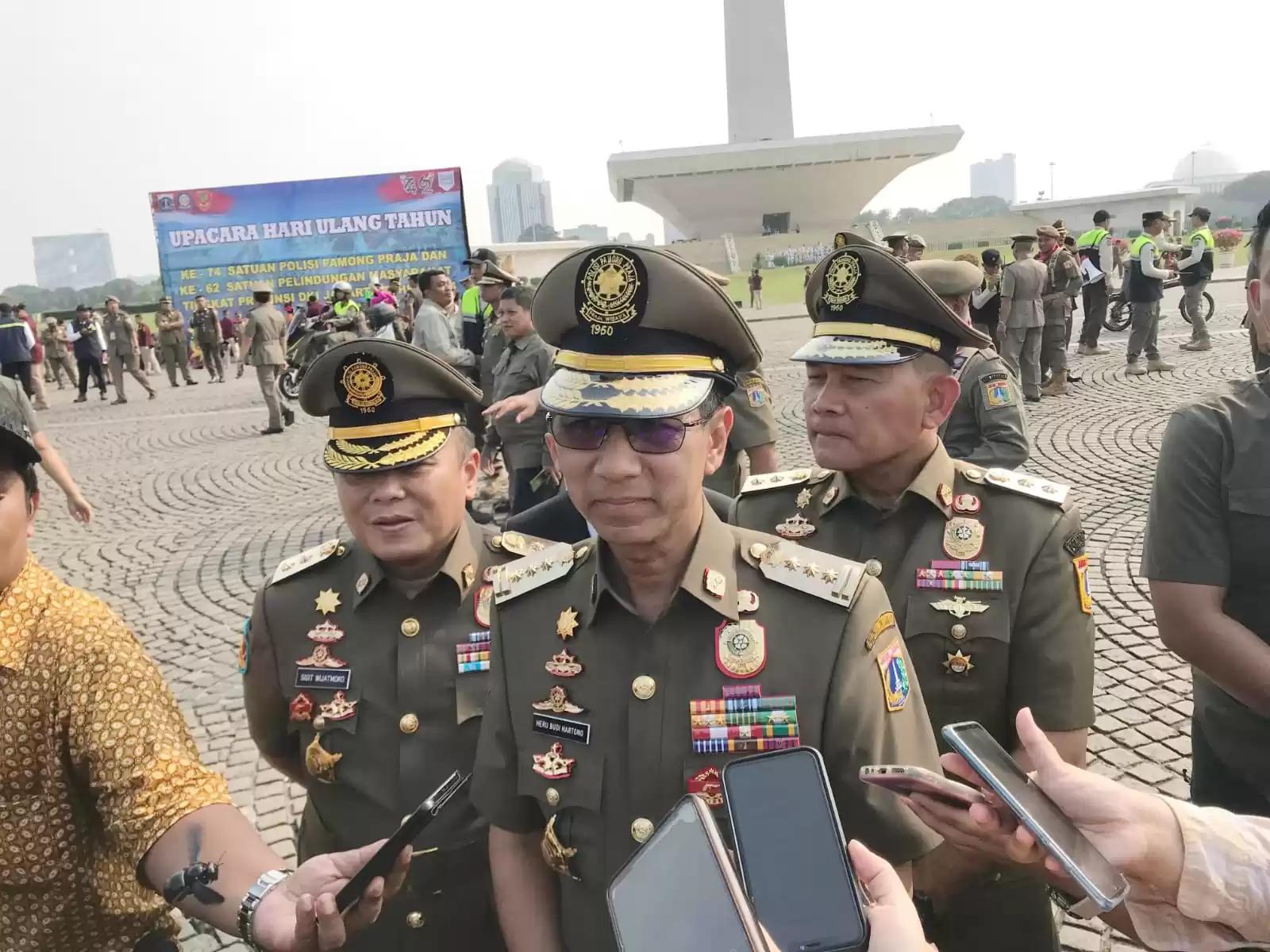 Pj Gubernur DKI Jakarta, Heru Budi Hartono, mengingatkan Satpol PP DKI Jakarta agar tetap semangat tinggi seperti pengamanan Pemilu lalu sama dengan pelaksanaan Pilkada November 2024.