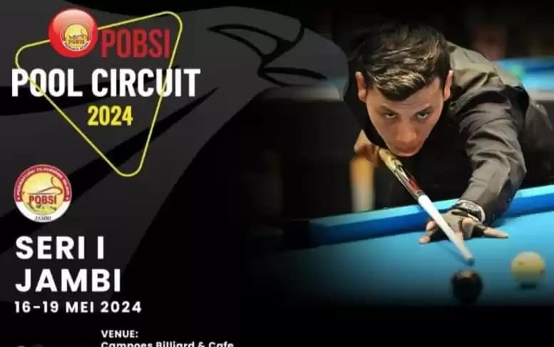 Poster promosi penyelenggaraan kejuaraan biliar