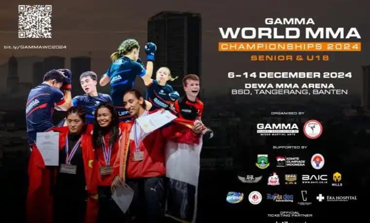 Poster tiket menonton kejuaraan dunia Mix Martial Arts