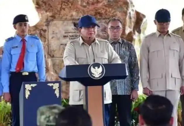 Presiden Prabowo saat meresmikan SMA Taruna Nusantara Kampus Malang