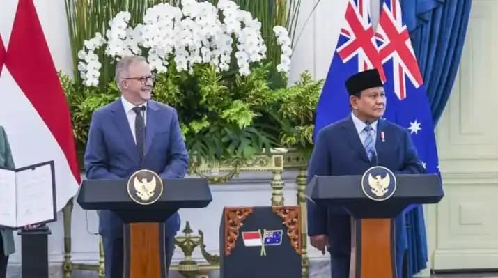 Presiden Prabowo Subianto bersama Perdana Menteri Australia Anthony Albanese