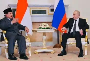 Presiden RI, Prabowo Subianto dan Presiden Rusia Vladimir Putin