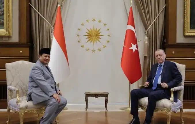 Presiden RI, Prabowo Subianto dan Presiden Turki, Recep Tayyip Erdogan