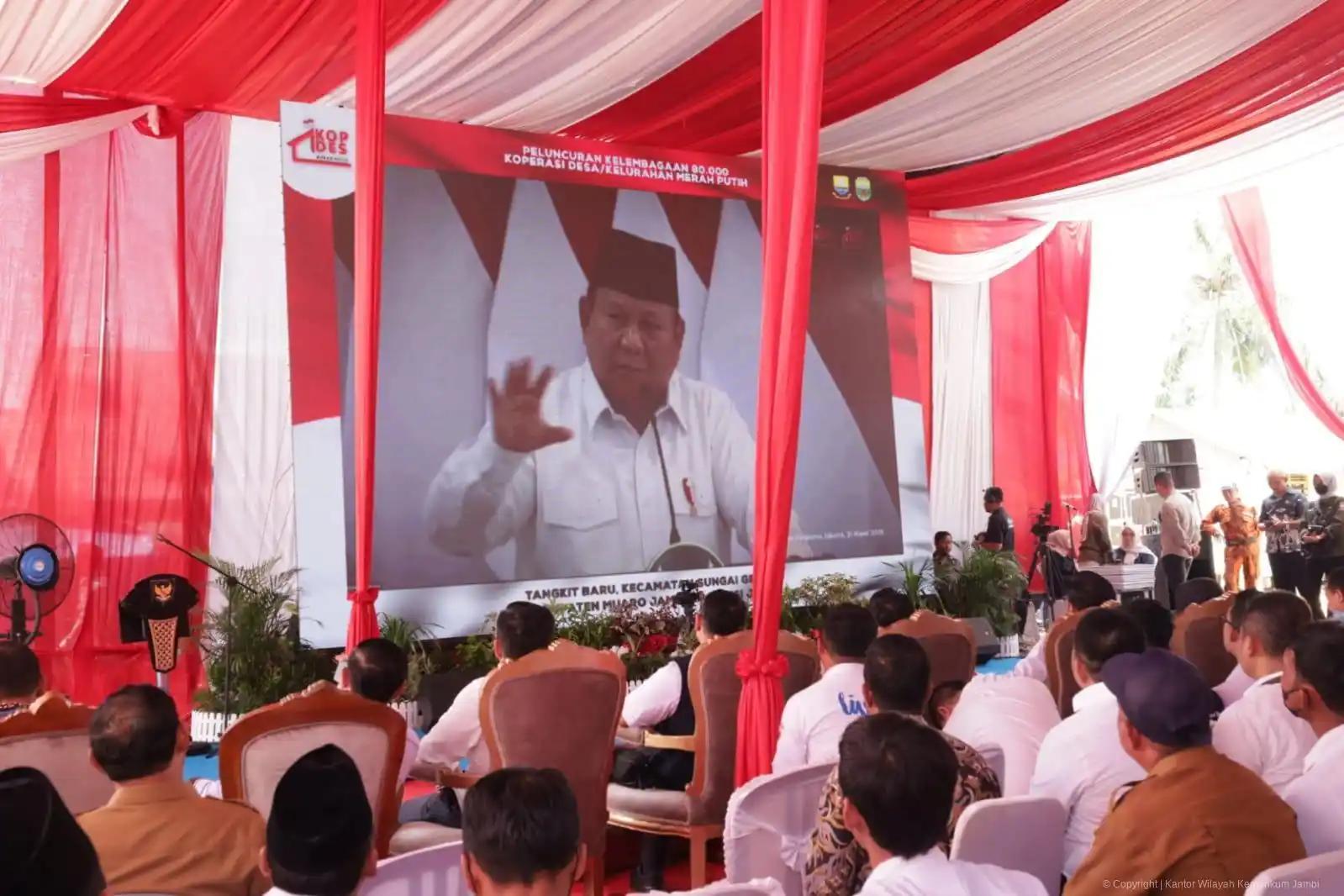 Presiden RI Prabowo Subianto saat menyampaikan pidato secara virtual