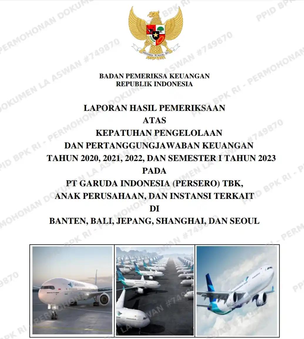 PT Garuda Indonesia (Persero). (Dok Istimewa/BPK RI)