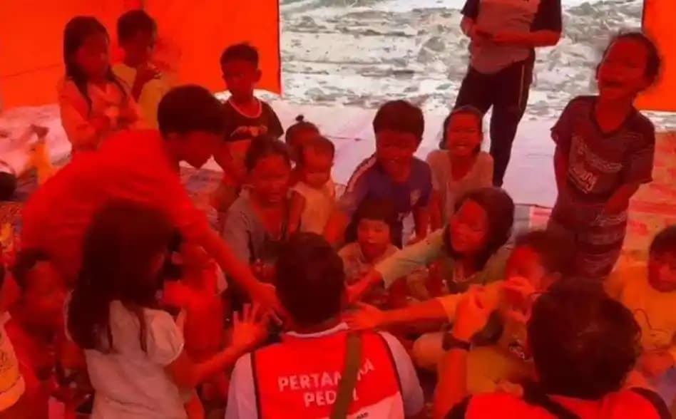 Pulihkan Trauma Pascabanjir, BNPB–Pertamina Gelar Trauma Healing Anak di Aceh Tamiang