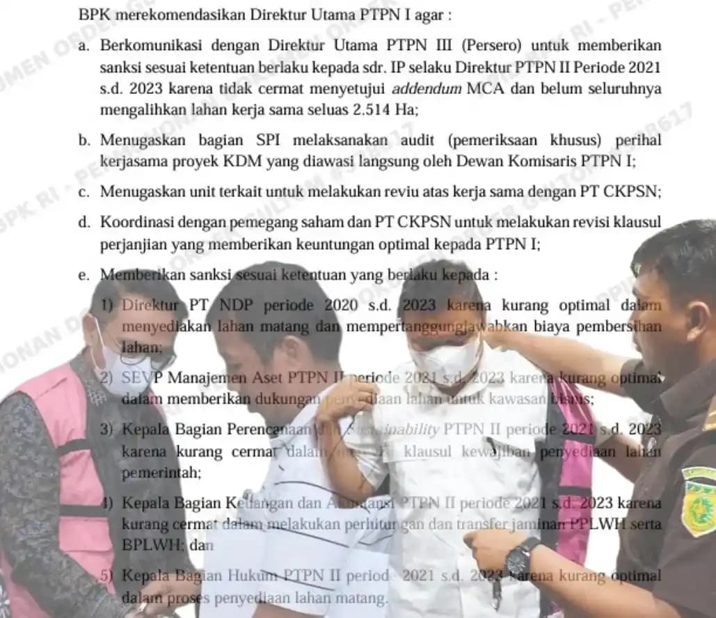 Selain Irwan Peranginangin dan Iman Subakti, Eks SEVP hingga Kabagkum PTPN II