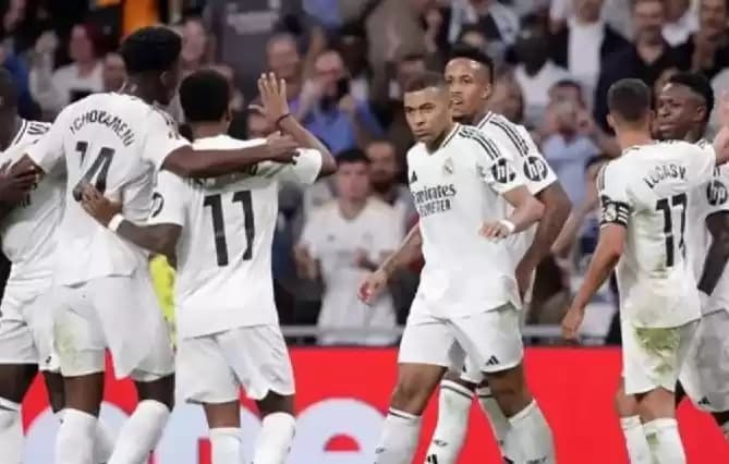 Selebrasi penyerang Real Madrid Kylian Mbappe