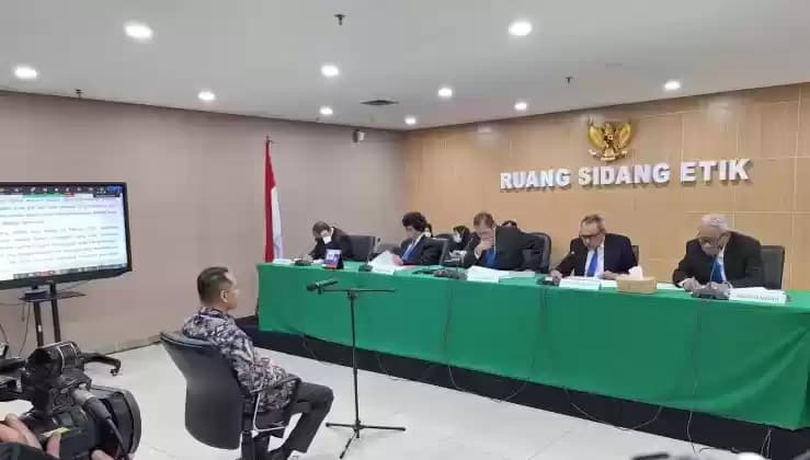 Suasana Sidang Kode Etik Wakil Ketua KPK Nurul Ghufron yang digelar di Gedung Pusat Edukasi Antikorups