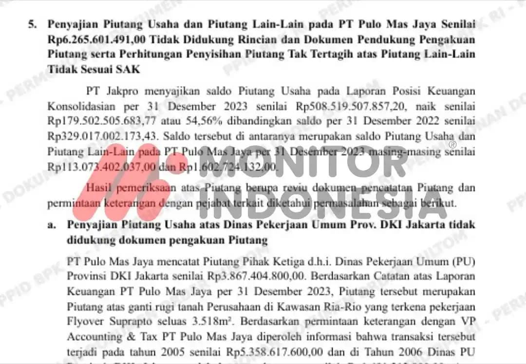 Temuan BPK Jakpro 5