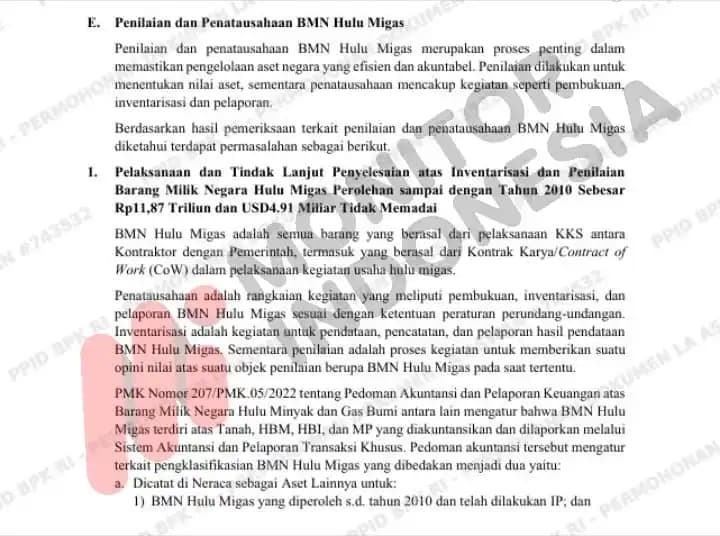 Temuan BPK Migas
