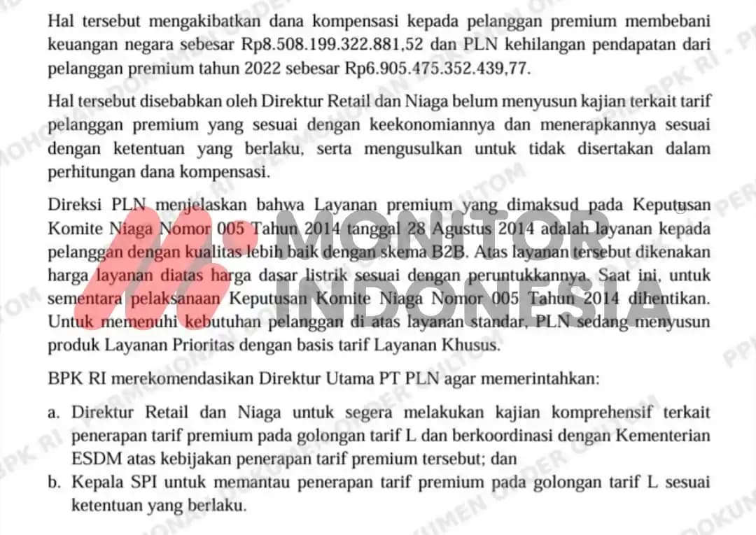 Temuan BPK PLN