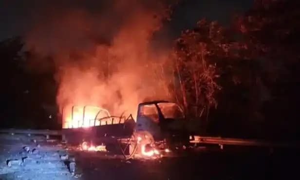Truk Amunisi TNI Terbakar