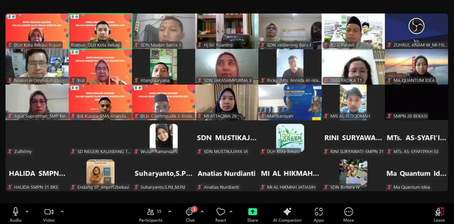 Visual Peserta Calon Sekolah Adiwiyata Kota Bekasi