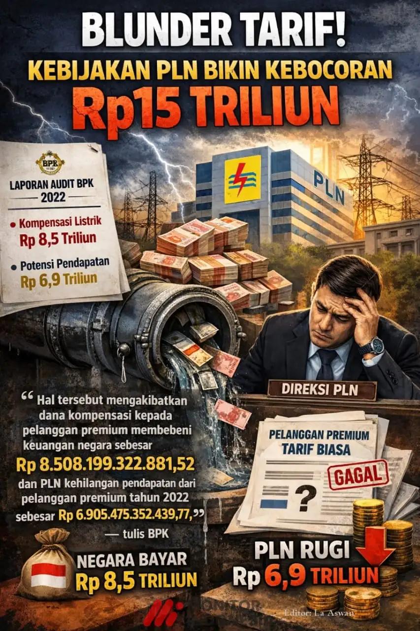 Infografis - BLUNDER TARIF! Kebijakan PLN Bikin Kebocoran Rp15 Triliun (Dok MI)