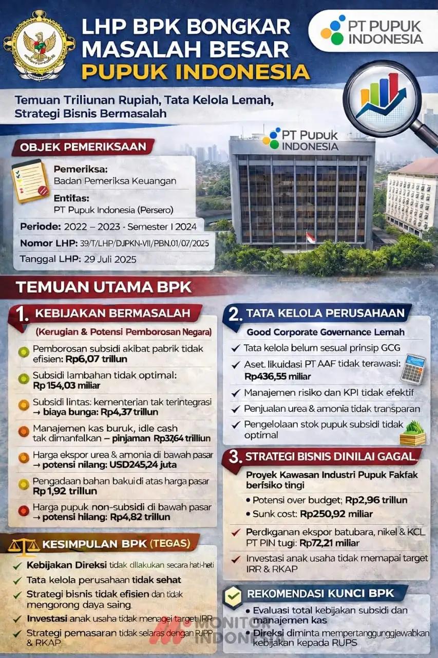 Infografis - LHP BPK Bongkar Masalah Besar Pupuk Indonesia (Dok MI)