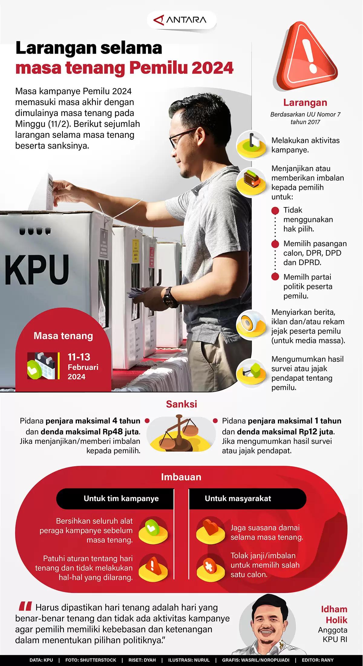 Infografis - Larangan selama masa tenang Pemilu 2024