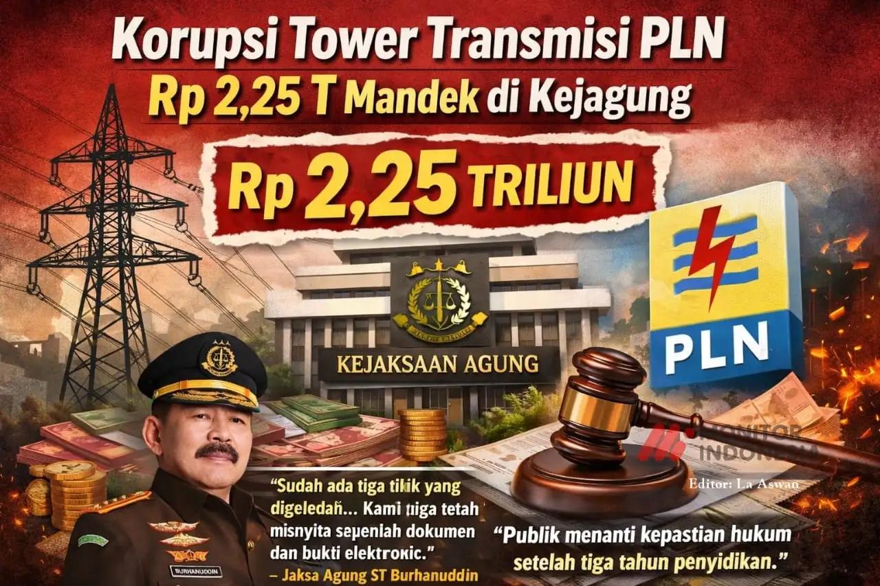 Infografis - Korupsi Tower Transmisi PLN Rp 2,25 T Mandek di Kejagung (Dok MI)